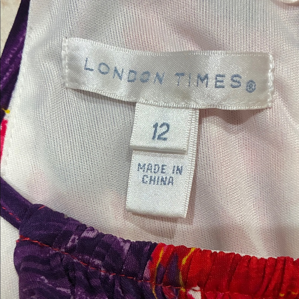 London Times NWT Floral Halter Pleated Dress Sz 12 - Picture 5 of 10